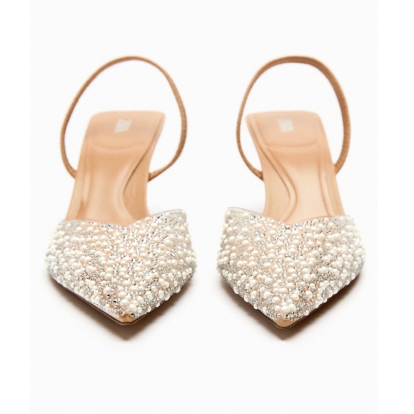 ZARA PEARL HEELED SLINGBACKS - Picture 3 of 6